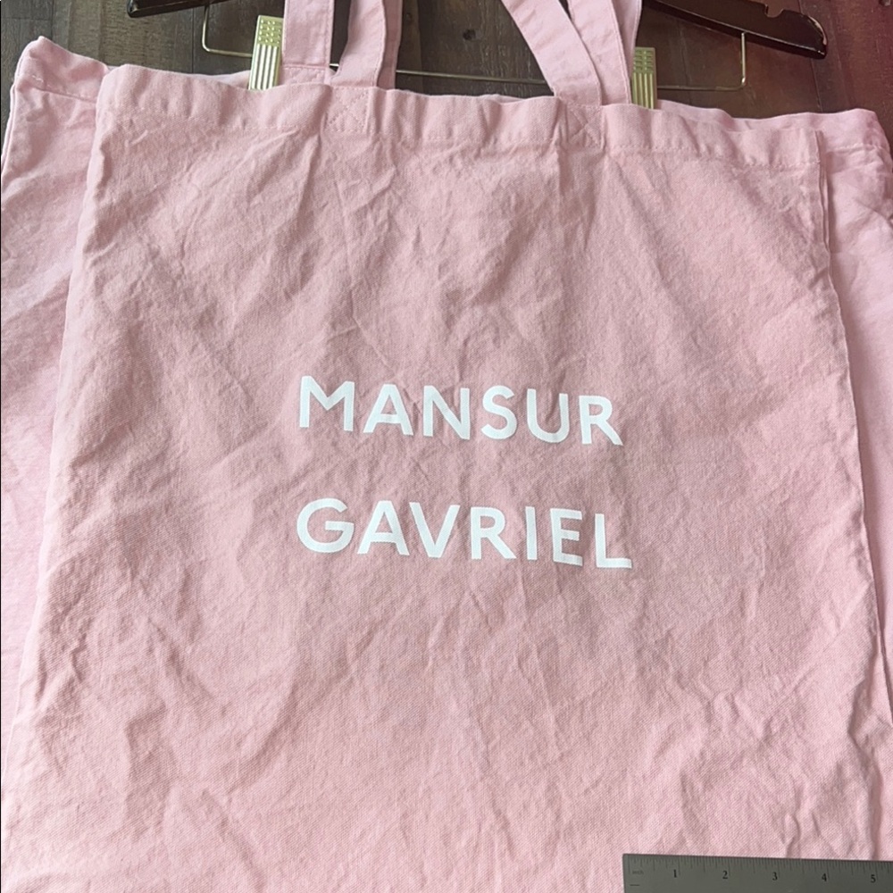 EUC- MANSUR GAVRIEL HUGE PINK CANVAS TOTE WITH LONG STRAPS 18” x 19”